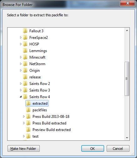 Extracting an individual packfile Saints Row Mods