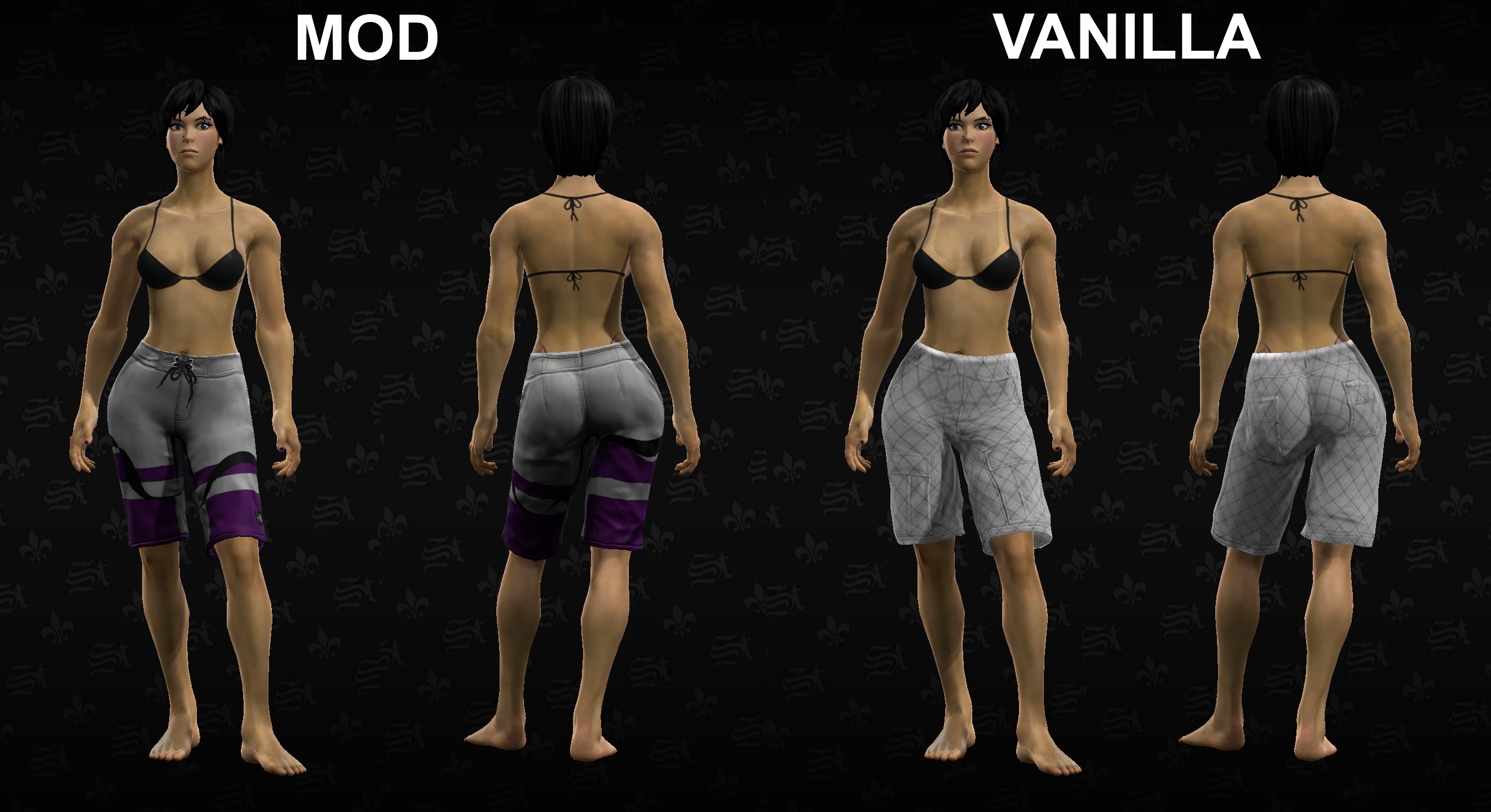 Beach Pack Fixed Tanline positions and board shorts from SR4