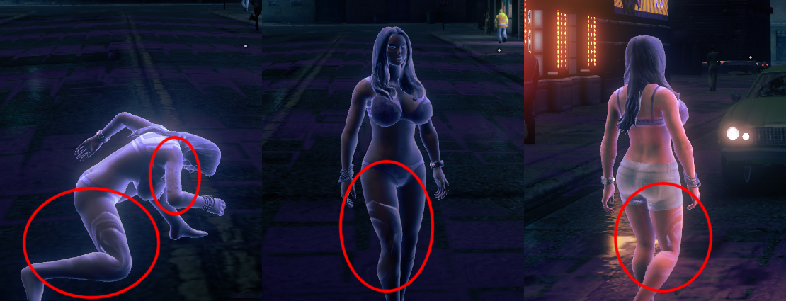 Superpower glowing on naked female body compromised Saints Row Mods